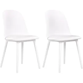Beliani Esszimmerstuhl FOMBY Kunstleder weiß 2er Set