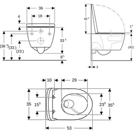 Geberit iCon Set Wand-WC mit WC-Sitz Weiß matt