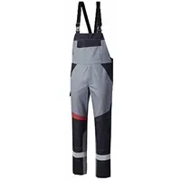 Pionier Arbeitshose Schutzhose  Latzhose Performer Light Grau/Schwarz Rot Gr.50