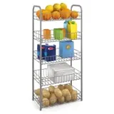 Metaltex Allzweckregal Stahl 41 x 23 x 86 cm silber 5 Etagen