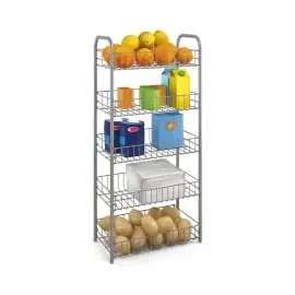 Metaltex Allzweckregal Stahl 41 x 23 x 86 cm silber 5 Etagen