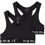 NAME IT Mädchen Nkfshort Top 2p Noos Unterhose, Black/Pack:w/ Black, 134-140 EU