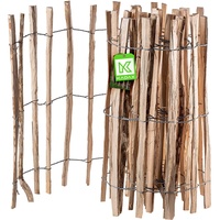 Kadax Zaun aus Hasel, Staketenzaun aus Haselnuss, Gartenzaun, 7-9cm, 100x500cm