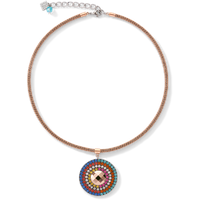 COEUR DE LION Halskette Amulett small Kristalle & Mesh multicolor 4954101500
