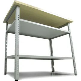 Ondis24 Werkbank Metall 120 cm lichtgrau