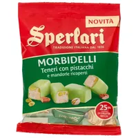 Sperlari - Morbidelli weiche Mini-Nougats mit Pistazien und Mandeln überzogen, glutenfrei - 117g