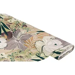 Dekostoff Lilie & Rosen "Lorena", natur-color