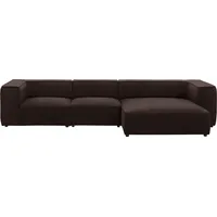 W.Schillig Ecksofa »around-the-block«, mit eleganter Biese, mit Federkern, Breite 341 cm braun