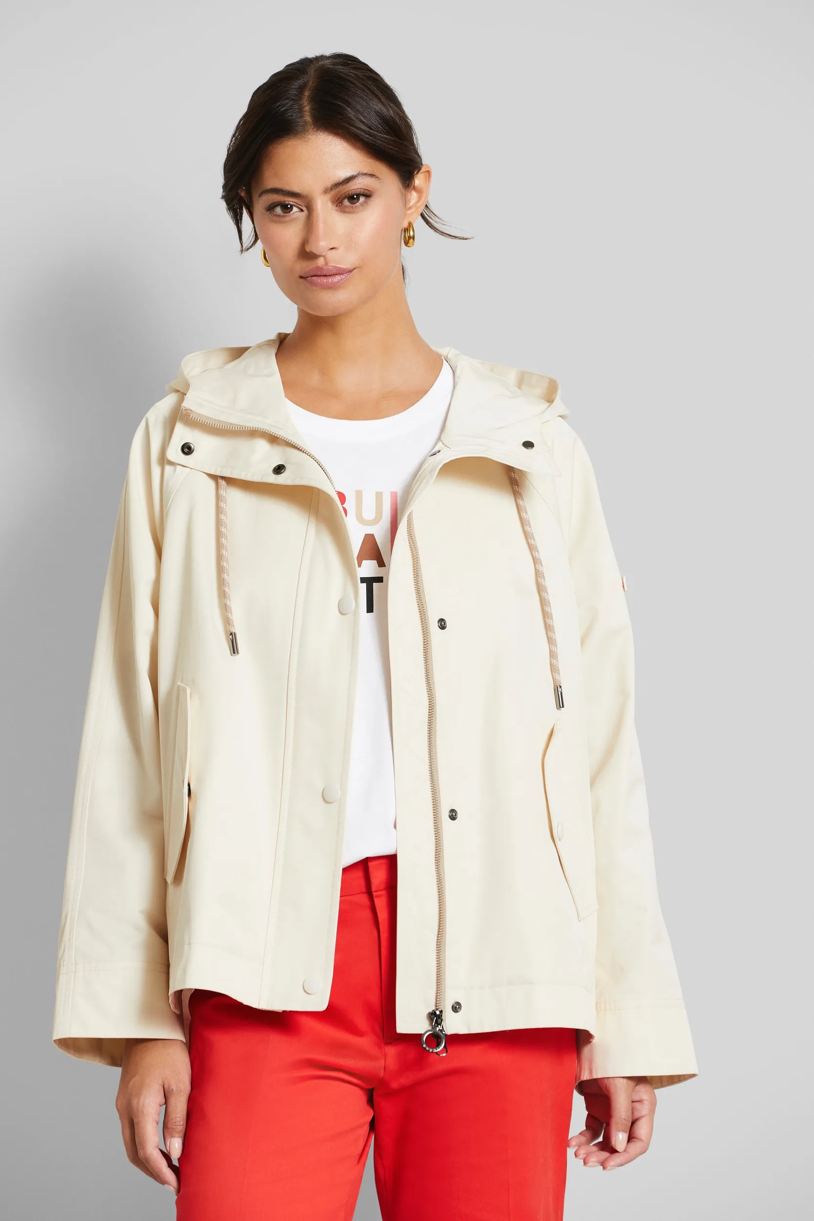 Blouson BUGATTI Gr. 44, beige Damen Jacken mit lockerer Passform