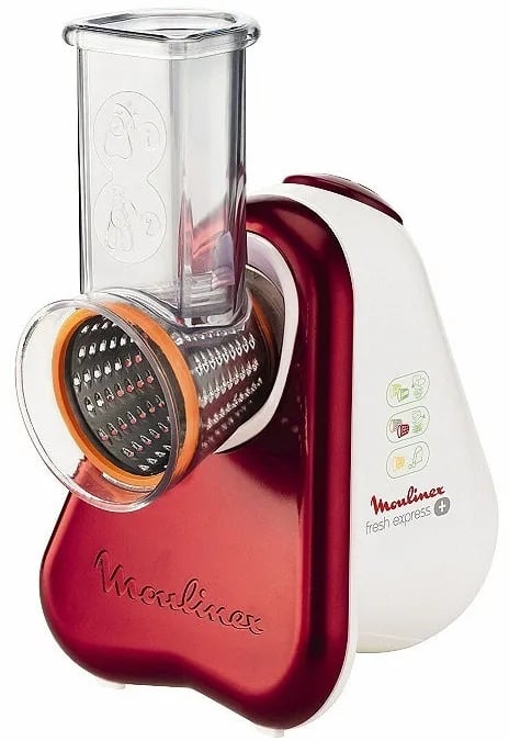 Moulinex DJ756G Fresh Express Plus elektrische Reibe Rot, Weiß