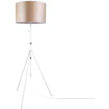 Paco Home Stehlampe Wohnzimmer Leselampe Deko Lampe Stativ Standleuchte Lampenschirm Stoffschirm Velours Samt Zugschalter Vintage Samt E27 Fassung