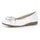 Gabor Ballerina GABOR "FLORENZ", Damen, Gr. 38, weiß, Leder, Schuhe Ballerina, Hochzeitsschuh, Flache Schuhe, Slipper mit eleganter Zierkette