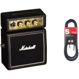 Marshall MS-2 Micro Amp Mini-Verstärker & Stagg Hochwertiges Instrumentenkabel Cinch auf Cinch-Stecker, 3 m