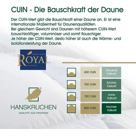 HANSKRUCHEN Daunendecke Royal Medium 155 x 220 cm - Weiß