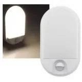 ChiliTec LED Außenlampe mit Bewegungsmelder Reichweite 10W 980Lumen - Sensor Reichweite 9m 140° - IP54 Wandlampe für Haus Garten - Oval Licht Warmweiß