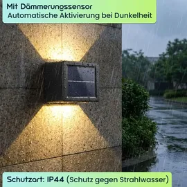 ideoon lights Set LED Solar Wandleuchte Kunststoff 9,0 cm 8er Set Warmweiss/Kaltweiss