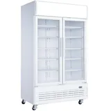 METRO Professional Doppel Getränkekühlschrank GSC2100, Stahl/Glas, 120 x 72.5 x 206.6 cm, 930 L, mit Schloss, weiß (Weiß)