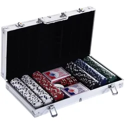 HOMCOM Pokerkoffer Kunststoff (PS), Aluminium