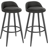 Woltu Barhocker 2er Set Barstuhl Hocker Tresenhocker Bistrohocker Designer Hocker mit Lehne und Fußstütze anthrazit - WOLTU