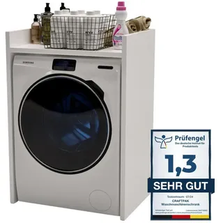 craftpak Waschmaschinenschrank, Weiß, Holzwerkstoff, 66x97x62 cm, Waschküche, Waschmaschinenschrank