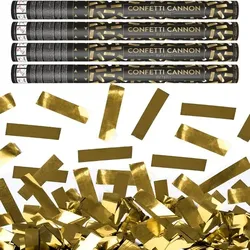 4 Konfettikanonen gold metallic 60 cm