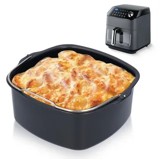 Tissting Air Fryer Kuchenform, Eisen Kuchen Backen Fass Käse Pfannen Kuchenbackformen Brotbackform Laibform Fritteuse Zubehör für HD9925 HD9860 HD9905 01(22cm)
