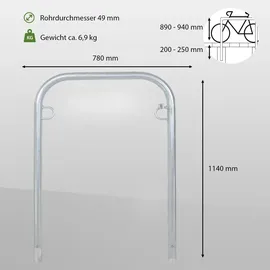 Trutzholm Fahrradständer Fahrradanlehnbügel 114 x 78 cm Ø 49 mm grau