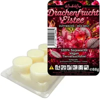 WonderWax Duftwachs WonderWax® Duftriegel 6 x Duftwachs Kreise Weiß, 100% Sojawachs (Drachenfrucht Eistee), Duftrichtung: Drachenfrucht Eistee