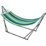Hängematte Mit Gestell Klappbar Stabhängematte Baumwolle Stabiler Stahlrahmen Outdoor 270x100x94cm
