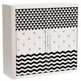 PAPERFLOW easyOffice Black & White Rollladenschrank 60436 2 Fachböden 110,0 x 41,5 x 104,0 cm