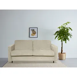 Schlafsofa HOME AFFAIRE "Virming", braun (latte), B:188cm H:90cm T:98cm, 100% Polyester, Sofas, Dauerschlaf-Funktion mit Unterfederung und Matratze