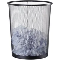 Relaxdays Papierkorb Metall, großer Papiereimer fürs Büro, Mülleimer Mesh