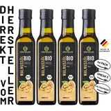 KRÄUTERLAND Bio Walnussöl 4x250ml, nativ, kaltgepresst, vegan, nussig aromatisch