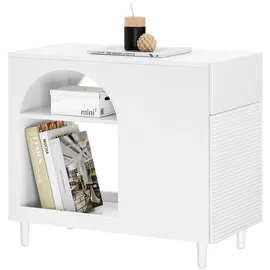 SoBuy Druckertisch Couchtisch Aktenschrank mit Fächern Fbt135-w