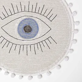 Homescapes Badematte Eye See You Weiß Ø 60 cm