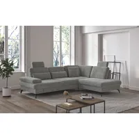 sit&more Ecksofa »Morris L-Form inkl. Sitztiefenverstellung«, wahlweise mit Bettfunktion, Bettkasten und Armteilverstellung grau