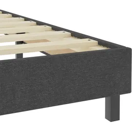 vidaXL Boxspringbett Dunkelgrau Stoff 140x200 cm