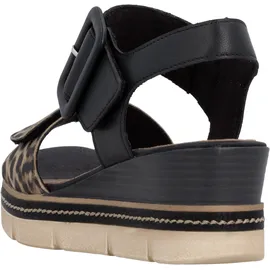 remonte Keilsandalette Sommerschuh, Sandale mit praktischen Klettverschlüssen schwarz 45 EU