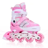 DUZSKJ Verstellbare Inline Skates für Kinder Jungen und Mädchen mit beleuchteten Rädern, Einstellbare Outdoor-Kinder-Rollschuhe für Mädchen und Jungen