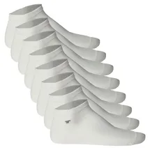 Tom Tailor 8er Pack Unisex Socken - Basic, Sneakersocken, einfarbig Weiß 43-46