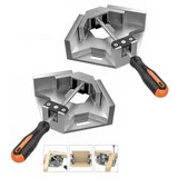 BAYLI Schraubstock 2er Set 90° Winkelspanner aus Aluminium, Winkelschraubstock für