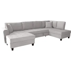 trends by hg Wohnlandschaft Polyester U-Form 3-Sitzer Beige