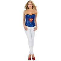 Rubie ́s Kostüm Supergirl Pailletten Corsage, Körperbetonendes Oberteil mit Superheldin-Motto blau M