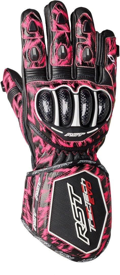 RST TracTech Evo 4 Ltd. Dazzle Pink geperforeerde motorhandschoenen, zwart-pink, S