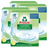 FROSCH Frosch Limonen Geschirrspül-Tabs 50 Tabs - Reinigung und Glanz (4er Pa Geschirrspülmittel