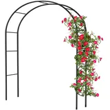 GLikur Rosenbogen Gartenbogen, Schwer Rosenbogen Verzinkt Gartenbogen, Aus Metall Stabil Rosenbögen,Rosenbogen Torbogen, Stabil Metall Torbogen für Verschiedene Kletterpflanzen (Black, W 1 x H 2.2m)