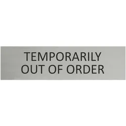 CombiCraft Aluminium Türschild Temporarily Out Of Order 165x45mm mit 3M-Tape