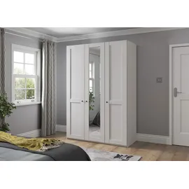 Wiemann Drehtürenschrank WIEMANN "Göteborg, mit 95 Öffnungswinkel, Made in Germany", weiß (weiß, kristallspiegel), B:148,4cm H:216cm T:58cm, Glas, Holzwerkstoff, Schränke, Drehtürenschrank, inkl. Spiegel und Türendämpfung, moderner Landhausstil