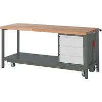 Stier Werkbank Premium mit abs. Fahrgestell und 3 Schubladen