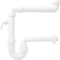 Otto Haas KG PP-Raumspar Kugelverschluss-Siphon DN 32, 1 1/2" & 1 1/4" weiß